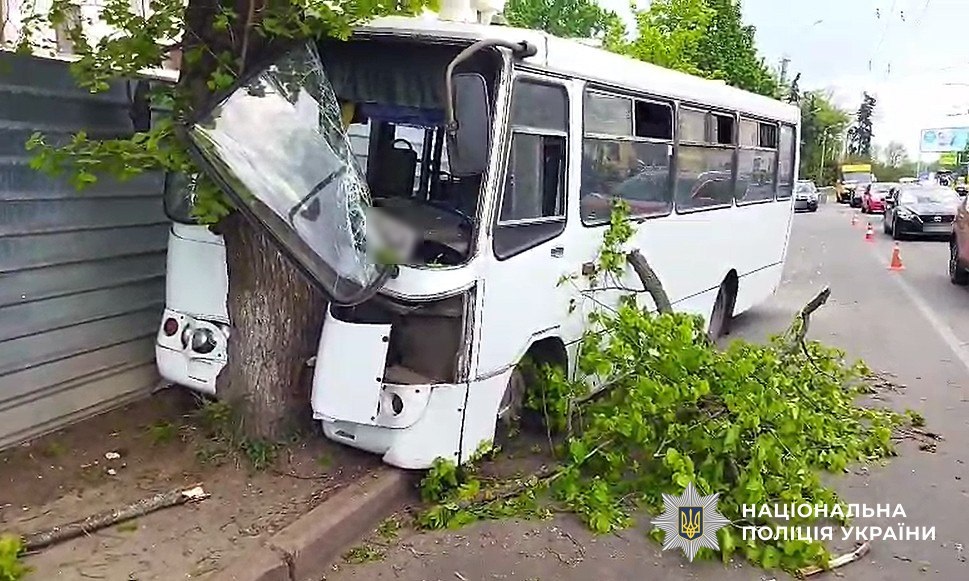 У Полтаві автобус врізався в дерево: серед постраждалих – дитина